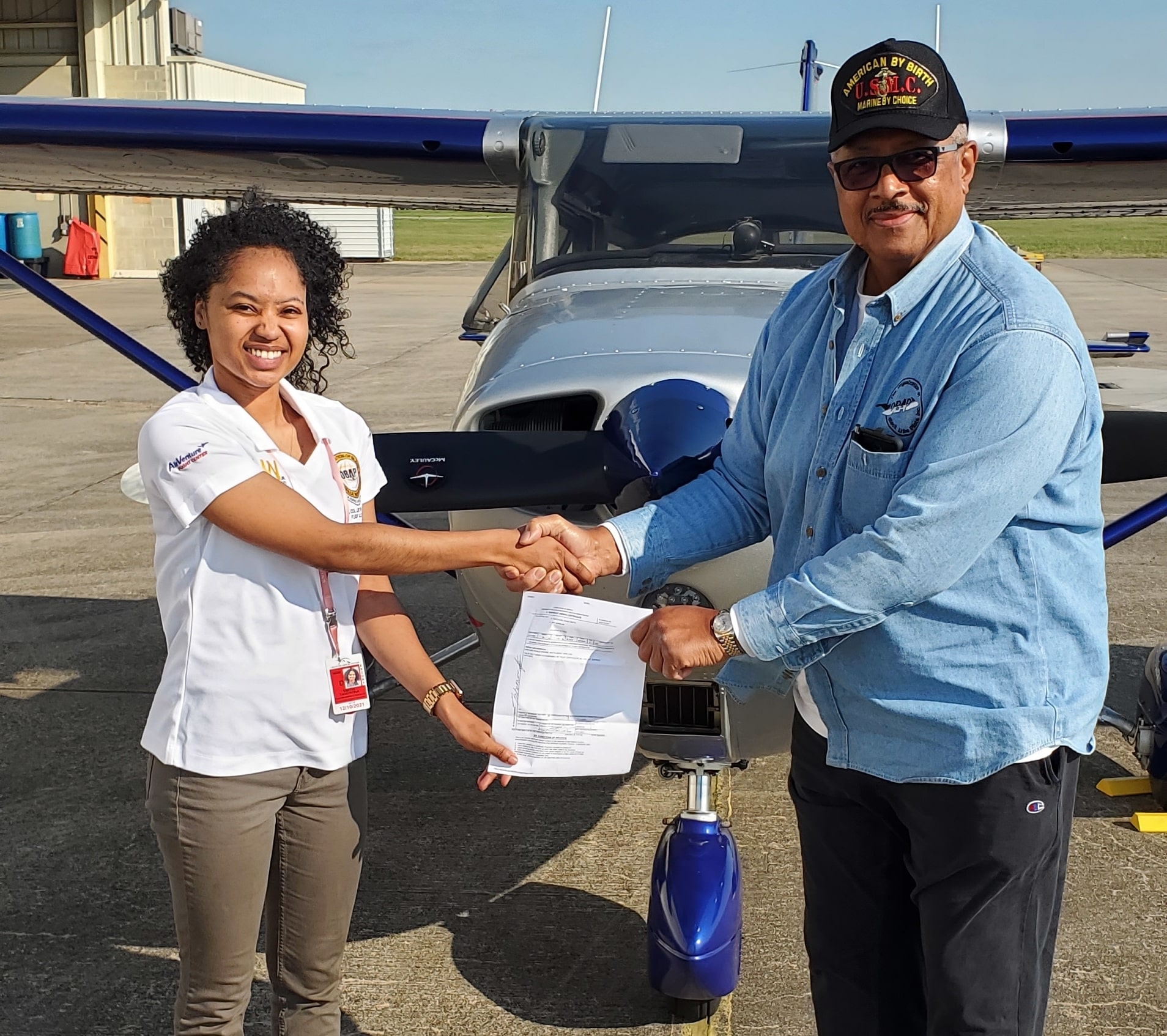 Pilot Tahchiona receiving Certified Flight Instructor - Instrument Rating allowing her to train pilots for their Instrument Rating.